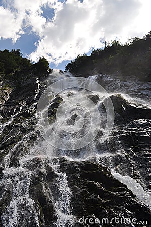 Balea waterfall in Fagaras mountains, Romania Stock Photo