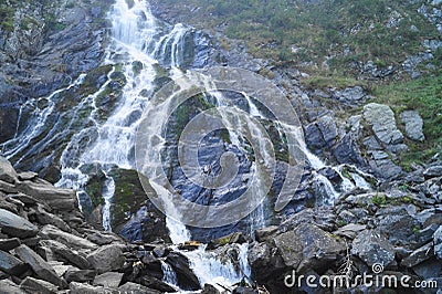 Balea waterfall in Fagaras mountains,Transylvania, Romania Stock Photo