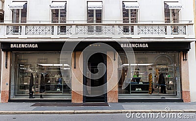 The Balenciaga shop in Montenapoleone street, Milan Editorial Stock Photo