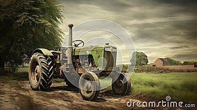 baler slow moving farm vehicles Cartoon Illustration