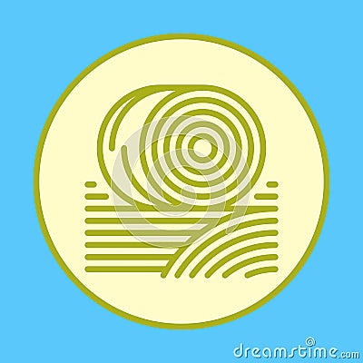 Bales of hay filled outline icon, round colorful vector sign, circular flat pictogram. Vector Illustration