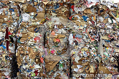 Bales of recycling paper Stock Photo