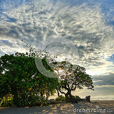 Sunset beach nature bali indomesia Stock Photo