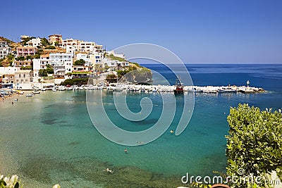 BALI, THE CRETE ISLAND, GREECE - JUNE 5, 2019: The beautiful seaview to the harbour of Bali Editorial Stock Photo