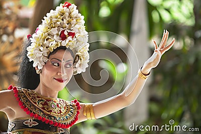 Bali dancer performing outdoor Editorial Stock Photo