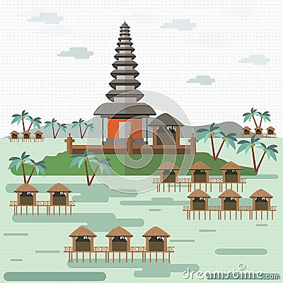 Bali indonesia Vector Illustration