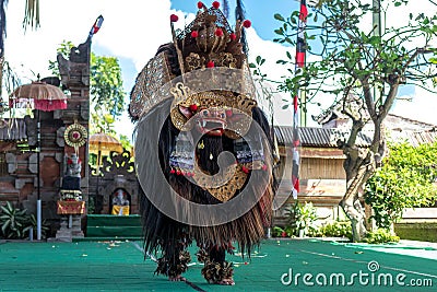 BALI, INDONESIA - MAY 5, 2017: Barong dance on Bali, Indonesia. Barong is a religious dance in Bali based on the great Editorial Stock Photo