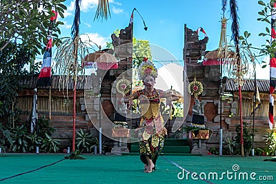 BALI, INDONESIA - MAY 5, 2017: Barong dance on Bali, Indonesia. Barong is a religious dance in Bali based on the great Editorial Stock Photo