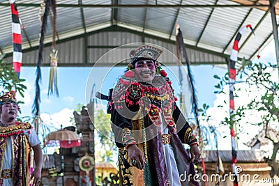 BALI, INDONESIA - MAY 5, 2017: Barong dance on Bali, Indonesia. Barong is a religious dance in Bali based on the great Editorial Stock Photo