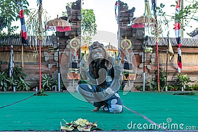 BALI, INDONESIA - MAY 5, 2017: Barong dance on Bali, Indonesia. Barong is a religious dance in Bali based on the great Editorial Stock Photo