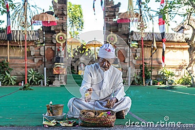 BALI, INDONESIA - MAY 5, 2017: Barong dance on Bali, Indonesia. Barong is a religious dance in Bali based on the great Editorial Stock Photo