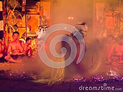 BALI, INDONESIA - MAY 14: Presentation of traditional balinese F Editorial Stock Photo