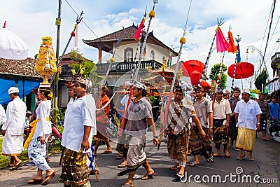 Bali, Indonesia, traditional holiday in February Editorial Stock Photo