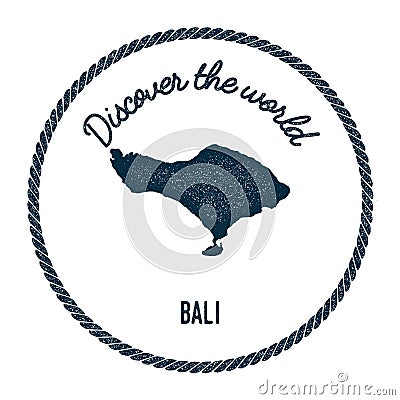 Bali map in vintage discover the world insignia. Vector Illustration