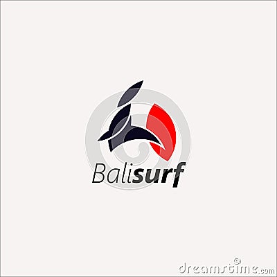 Bali Surf Flat Logo without Gradients. Vector Illustration