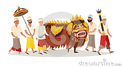 Bali traditional ceremony vector icon Vector Illustration