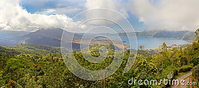 Bali volcano near lake Bratan Stock Photo