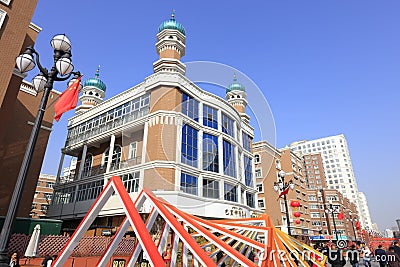 Balikhun Mosque in Urumqi International Grand Bazaar, adobe rgb Editorial Stock Photo