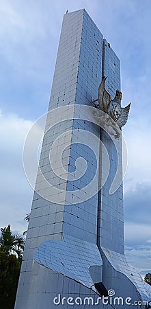 Balikpapan - Indonesia, January 24, 2022 : Hero's Graveyard Monument with Garuda Pancasila. Editorial Stock Photo