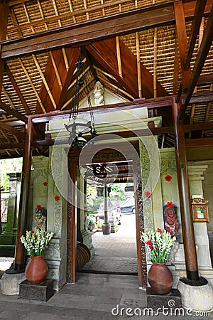 Balinese architecture, hotel main door Stock Photo