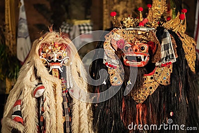 Balinese Barong Ritual Dance in Ubud, Bali, Indonesia Stock Photo