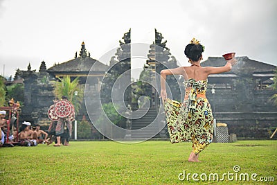 Balinese Dancer Performing A Sacred Dance Editorial Stock Photo