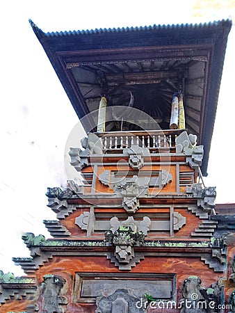 Balinese drum pavilion where a slit log drum is placed its essentially a drum tower or a watch tower Stock Photo