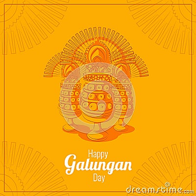 Balinese galungan greetings card Vector Illustration