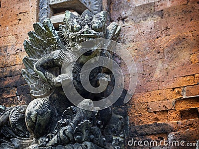 Balinese Mythological Demon Statue in Ubud, Bali, Indonesia Stock Photo