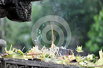 Balinese offering Stock Photo