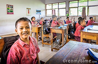 Balinese pripary school pupils Editorial Stock Photo