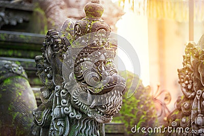 Balinese stone sculpture art and culture Stock Photo