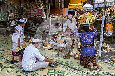 Balinese Temple Ceremony in Ubud Editorial Stock Photo