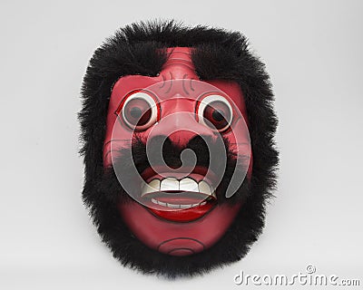 Balinese traditional red face mask handicraft Stock Photo