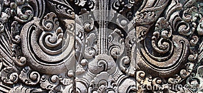 Balinese traditional stone carving elements Stock Photo