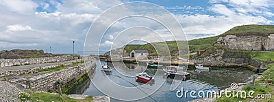 Balintoy Harbour in Northern Ireland Editorial Stock Photo