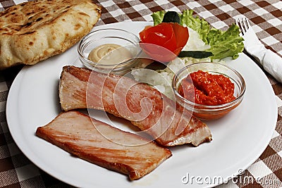 Balkan traditional fast food dimljena veÅ¡alica Stock Photo
