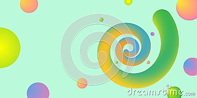 Gummy spiral background. Suitable for website design. 3 D. Cartoon Illustration