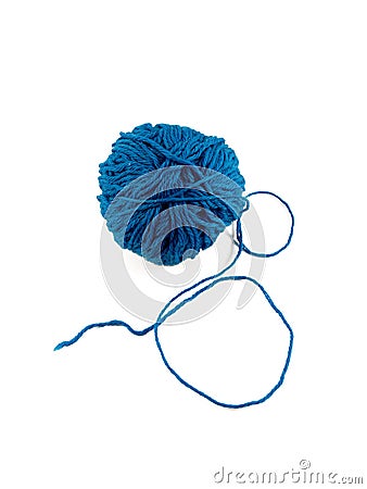 Ball of blue yarn Stock Photo