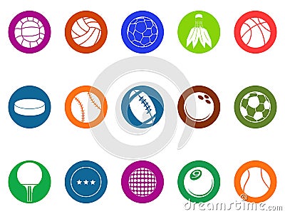 Ball button icons set Vector Illustration