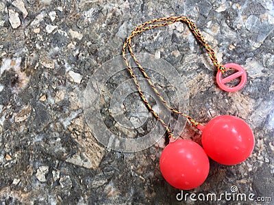 Ball Clacker is traditional kids toy Stock Photo