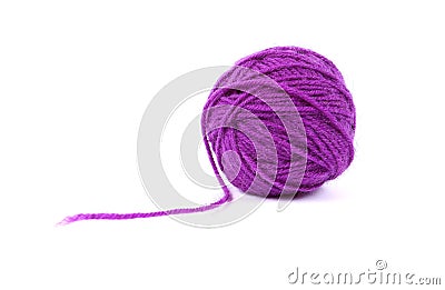 Ball clew of mauve wool Stock Photo