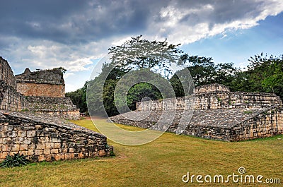 Ball Court at Ek-Balam Editorial Stock Photo