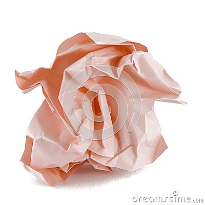 Ball of crumpled pink paper Stock Photo