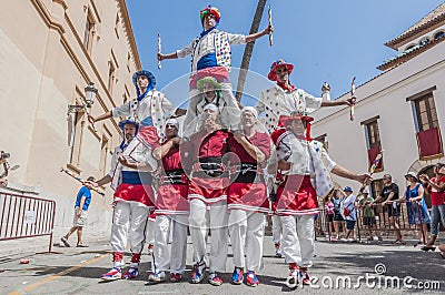 Ball de Moixiganga at Festa Major in Sitges, Spain Editorial Stock Photo