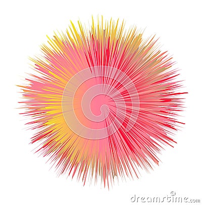 Ball with the effect of fur. shaggy ball. Colorful cartoon fluffy pompon. Fur ball. Vector Illustration