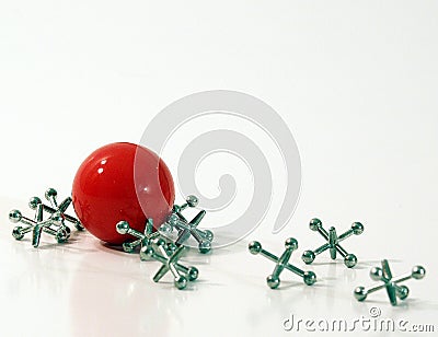 Ball and jacks Stock Photo