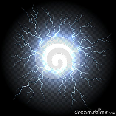 Electric ball lightning Vector Illustration