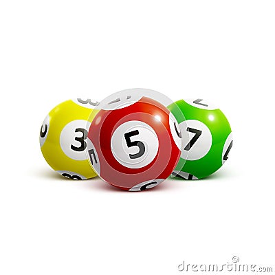 Ball lottery numbers 3d Vector Illustration