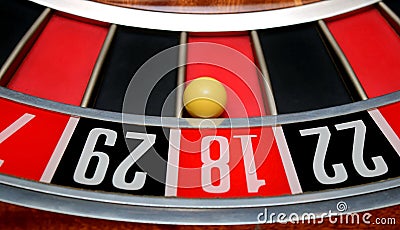 Ball in number eighteen Stock Photo